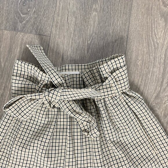 Aritzia Wilfred Gelas Shorts Paperbag High rise Waist Plaid Tie waist size 00 - Picture 7 of 13